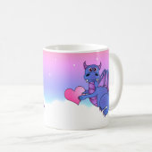 Niedliches Drache-Herz-Tassen-Blau - Rosa - lila Kaffeetasse (VorderseiteRechts)