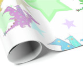 Niedliches Drache-Muster Geschenkpapier (Rolleneckpunkt)