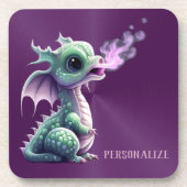 Niedliches Drachendesign Getränkeuntersetzer (Vorderseite)