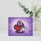 niedliches Drachenherz Postkarte (Stehend Vorderseite)