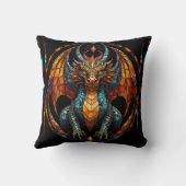 Niedliches Drachenmosaikdesign Kissen (Rückseite)