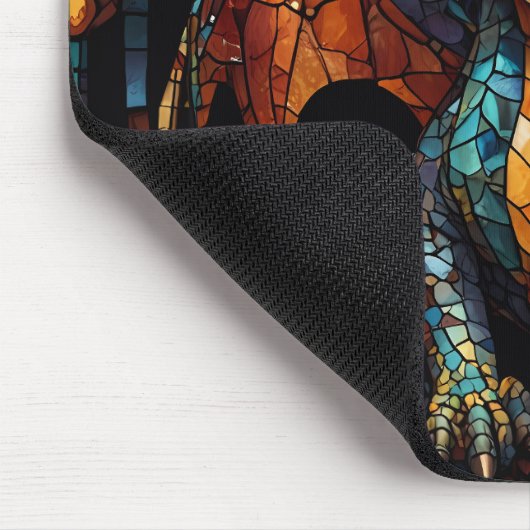 Niedliches Drachenmosaikdesign Mousepad (Ecke)
