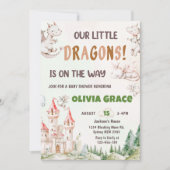 Niedliches Dragon Baby Dusche Party Einladung (Vorderseite)