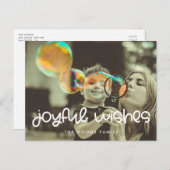 Niedliches Drehbuch Freude wünscht Foto Postkarte (Vorne/Hinten)