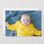 Niedliches Drehbuch Godmutsvorlage Fotokarte Einladung (Vorderseite)