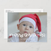 Niedliches Drehbuch Merry Christmas Foto Postkarte (Vorne/Hinten)