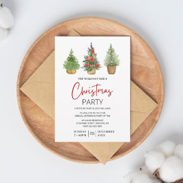 Niedliches Drei-Mini-Weihnachtsbaum-Party Einladung