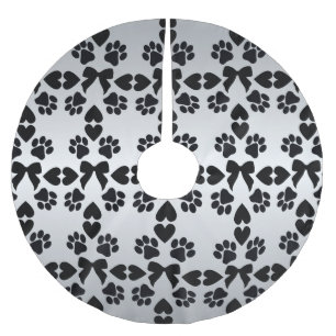 Niedliches Druckherz und Flachbandmuster neutral Polyester Weihnachtsbaumdecke