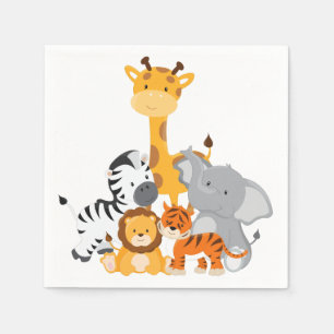 Niedliches Dschungel-Baby-Tierpapierwindeln Serviette