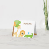 Niedliches Dschungel-Tier danken Ihnen Karten (Vorderseite)