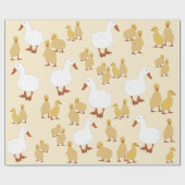 Niedliches Duck & Baby Duckling Muster Geschenkpapier (Flach)