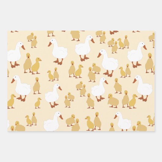 Niedliches Duck & Baby Duckling Muster Geschenkpapier Set (Vorderseite 3)