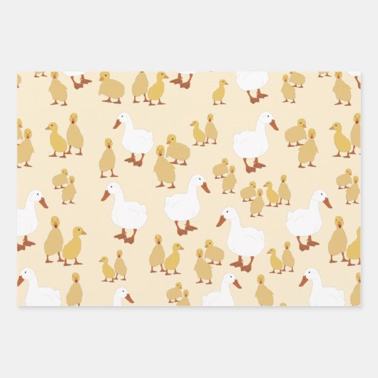 Niedliches Duck & Baby Duckling Muster Geschenkpapier Set (Vorderseite 2)