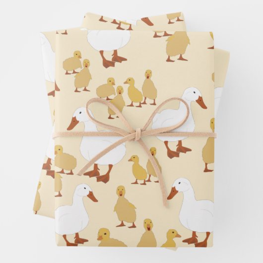 Niedliches Duck & Baby Duckling Muster Geschenkpapier Set (Beispiel)