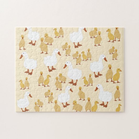 Niedliches Duck & Baby Duckling Muster Puzzle (Horizontal)