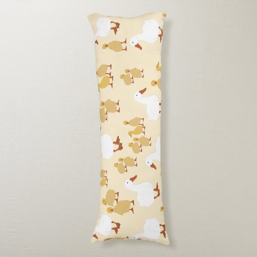 Niedliches Duck & Baby Duckling Muster Seitenschläferkissen (Vorderseite Vertikal)