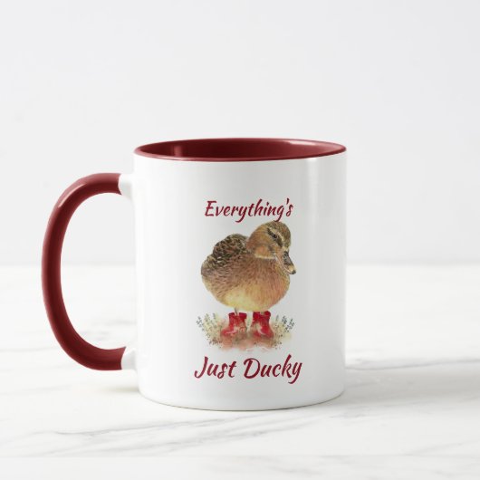 Niedliches Duck Fun Zitat " Alles ist nur Ducky" Tasse (Links)