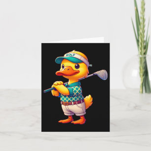Niedliches Duck Playing Golf Golfer Golfspielen Mä Karte