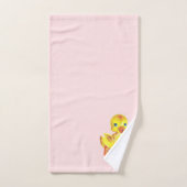 Niedliches Duckeln auf hellrosa Badehandtuch-Set Badhandtuch Set (Handtuch)