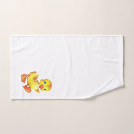 Niedliches Duckeln auf weißem Badetuch-Set Badhandtuch Set (Handtuch)