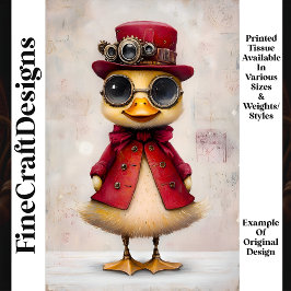 Niedliches Duckeln in Coat & Hat L6 Decoupage Seidenpapier