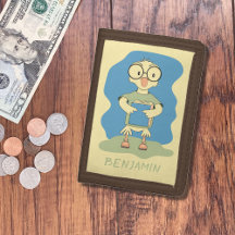 Niedliches Duckeln mit Buchkid Brown-Brieftasche