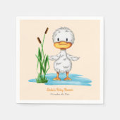 Niedliches Duckling-Gender-Neutral-Babydusche Serviette (Vorderseite)