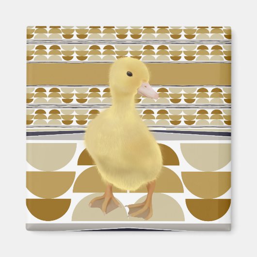 Niedliches Duckling Golden Brown Semi Circle Geome Magnet (Vorne)