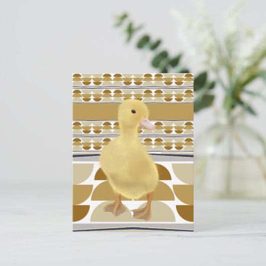 Niedliches Duckling Golden Brown Semi Circle Geome Postkarte (Stehend Vorderseite)