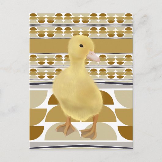 Niedliches Duckling Golden Brown Semi Circle Geome Postkarte (Vorderseite)