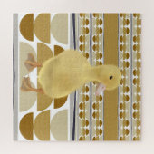 Niedliches Duckling Golden Brown Semi Circle Geome Puzzle (Horizontal)