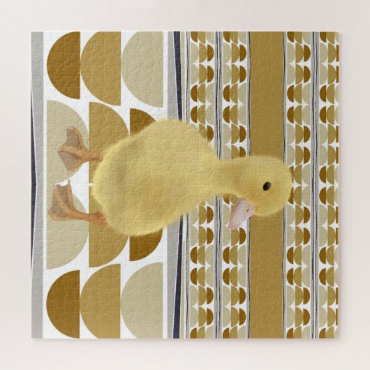 Niedliches Duckling Golden Brown Semi Circle Geome Puzzle (Horizontal)