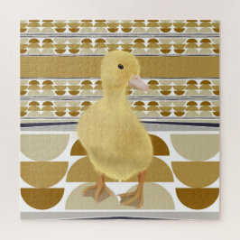 Niedliches Duckling Golden Brown Semi Circle Geome Puzzle