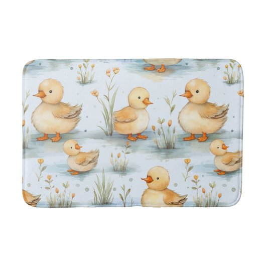 Niedliches Duckling-Muster Badematte (Vorderseite)