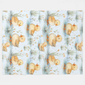 Niedliches Duckling-Muster Fleecedecke (Vorderseite (Horizontal))