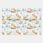 Niedliches Duckling-Muster Geschenkpapier Set (Vorderseite)