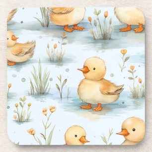Niedliches Duckling-Muster Getränkeuntersetzer