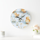 Niedliches Duckling-Muster Große Wanduhr (Zuhause)