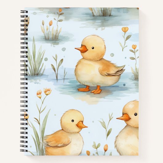 Niedliches Duckling-Muster Notizblock (Vorderseite)
