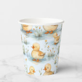 Niedliches Duckling-Muster Pappbecher (Rückseite)