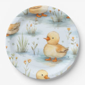 Niedliches Duckling-Muster Pappteller (Vorderseite)
