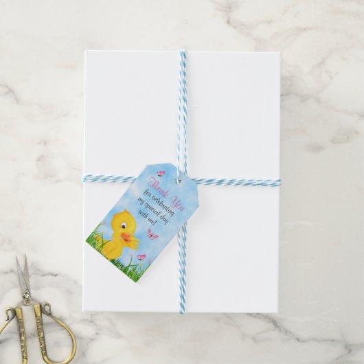 Niedliches Duckling und Butterfly Baby Duft Gefall Geschenkanhänger (Mit Garn)