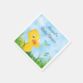 Niedliches Duckling und Schmetterlinge Kinderdusch Serviette (Ecke)