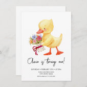 Niedliches Duckling zum Geburtstag Einladung (Vorne/Hinten)