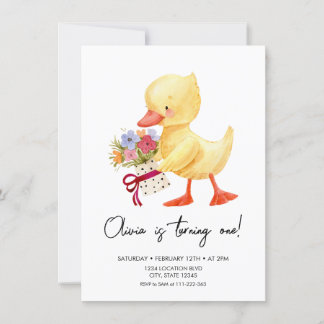 Niedliches Duckling zum Geburtstag Einladung