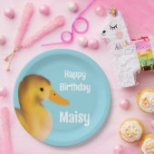 Niedliches Duckling zum Geburtstag Pappteller (Party)
