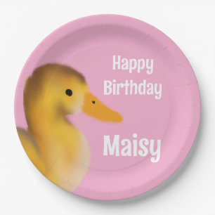 Niedliches Duckling zum Geburtstag Pappteller