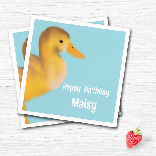 Niedliches Duckling zum Geburtstag Serviette