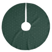 Niedliches dunkelgrünes Polka-Punktmuster Weihnach Polyester Weihnachtsbaumdecke (Vorderseite)