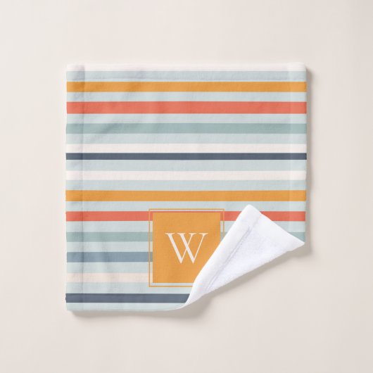 Niedliches dunkelorangefarbenes Ockermuster Badhandtuch Set (Waschlappen)